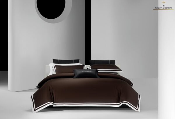 S. C. 1048 - Dark Brown Color + White Frame - 100s Long Staple Cotton