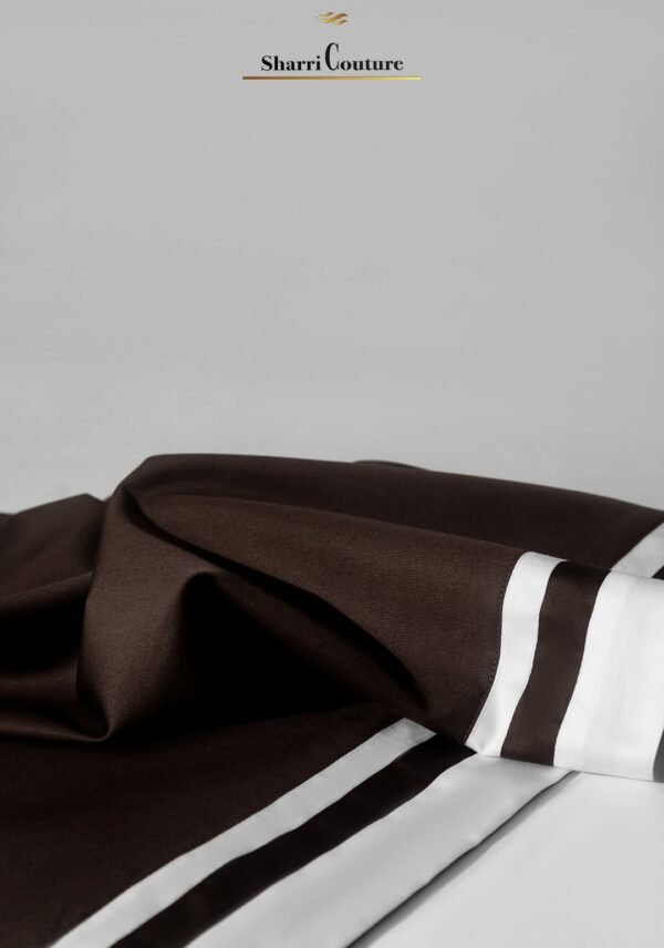 S. C. 1048 - Dark Brown Color + White Frame - 100s Long Staple Cotton - Image 9