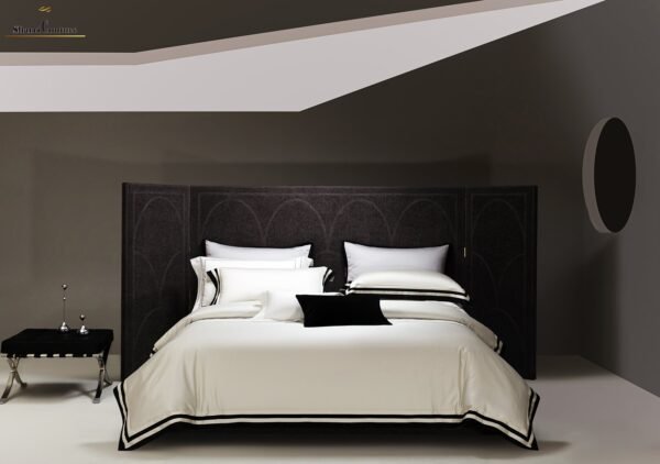 S. C. 1048 -  White Color + Black Frame - 100s Long Staple Cotton