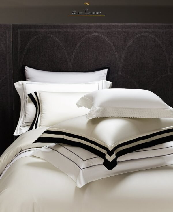 S. C. 1048 -  White Color + Black Frame - 100s Long Staple Cotton - Image 3