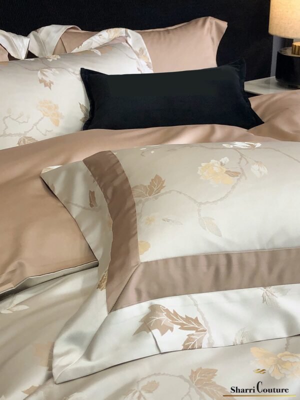 S. C. - 1054 - Cream Light Brown Metallic Frame Color - 100% Jacquard Cotton - Image 12