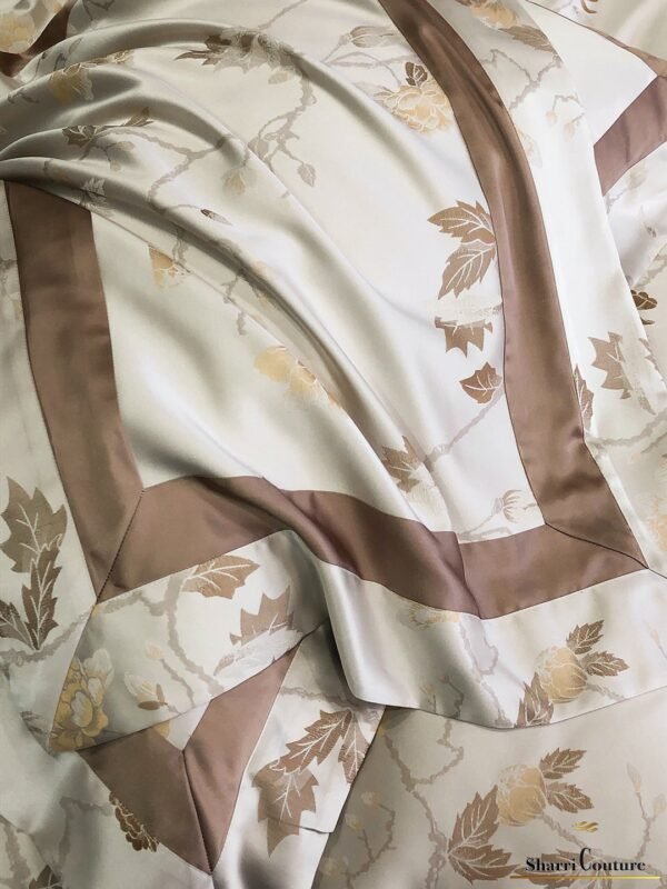 S. C. - 1054 - Cream Light Brown Metallic Frame Color - 100% Jacquard Cotton - Image 3