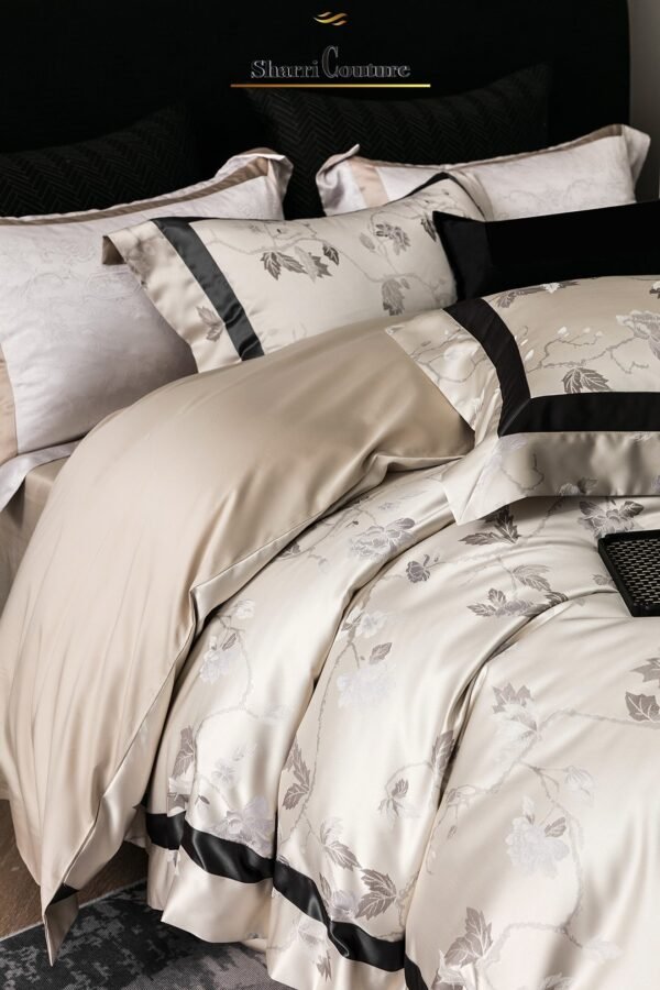 S. C. - 1054 - Light Grey Black Metallic Frame Color -100% Jacquard Cotton - Image 10