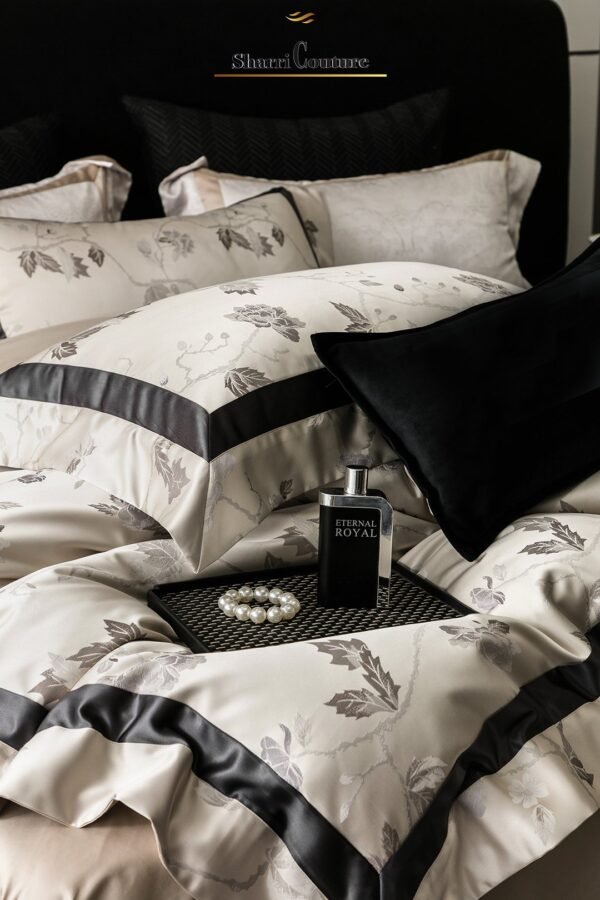 S. C. - 1054 - Light Grey Black Metallic Frame Color -100% Jacquard Cotton - Image 12