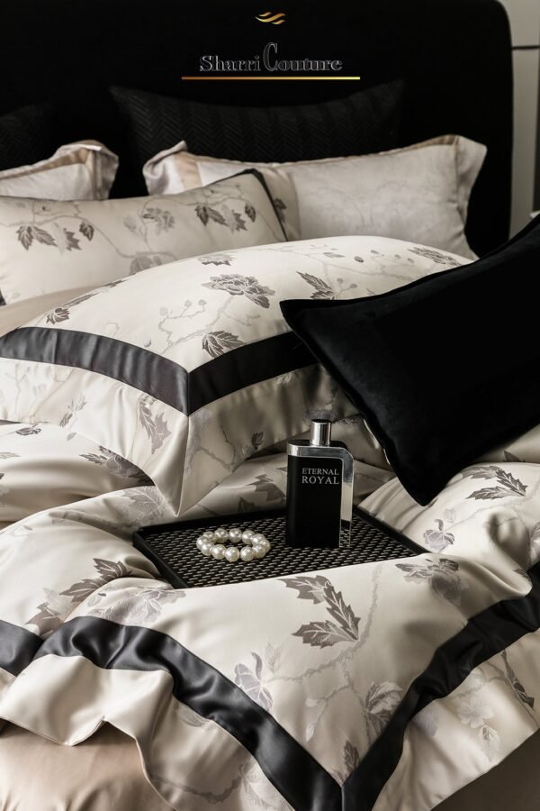 S. C. - 1054 - Light Grey Black Metallic Frame Color -100% Jacquard Cotton - Image 13