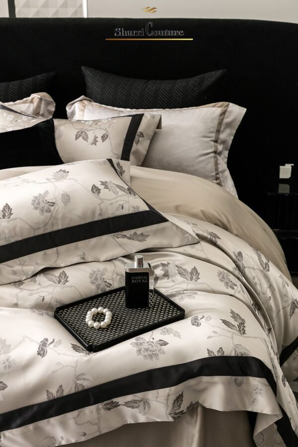 S. C. - 1054 - Light Grey Black Metallic Frame Color -100% Jacquard Cotton - Image 15