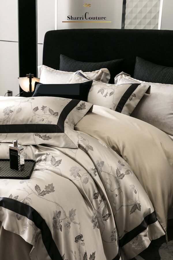 S. C. - 1054 - Light Grey Black Metallic Frame Color -100% Jacquard Cotton - Image 4