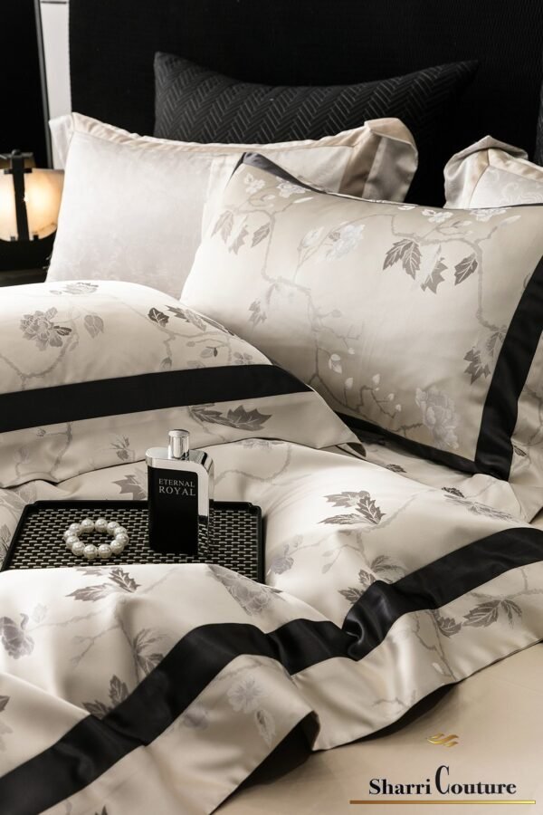 S. C. - 1054 - Light Grey Black Metallic Frame Color -100% Jacquard Cotton - Image 7