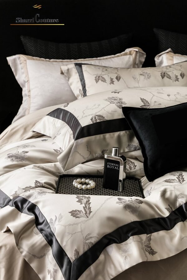 S. C. - 1054 - Light Grey Black Metallic Frame Color -100% Jacquard Cotton - Image 9