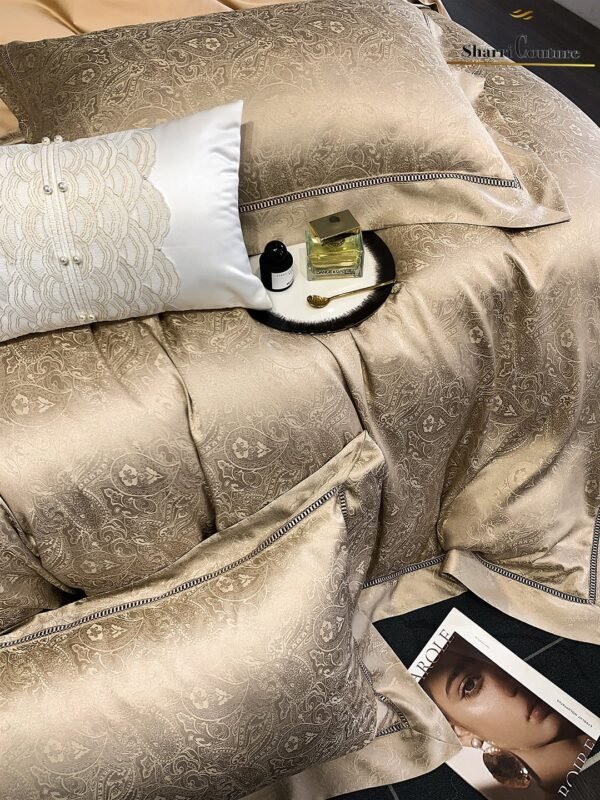 S. C. - 1058 - Golden  Metallic Color - 100% Jacquard Cotton - Image 7