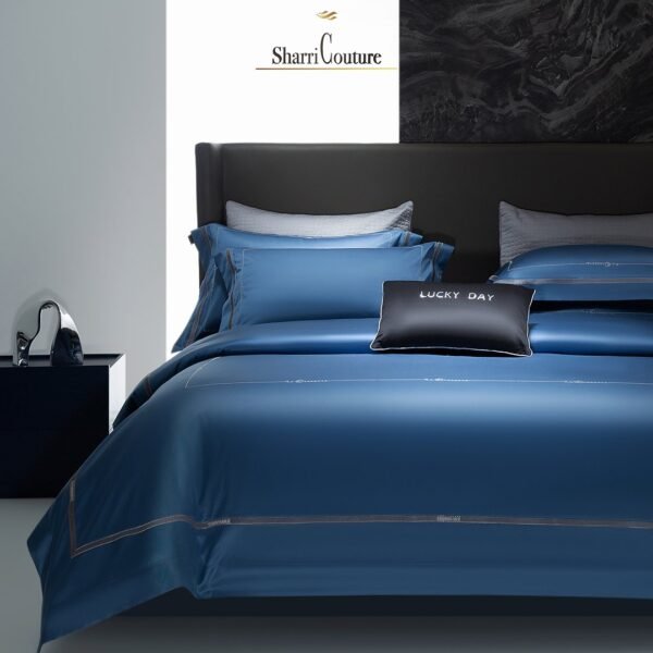 S. C. - 1064 - 100% Island Cotton - 120s. - Metallic Petrol Blue Color - Image 2