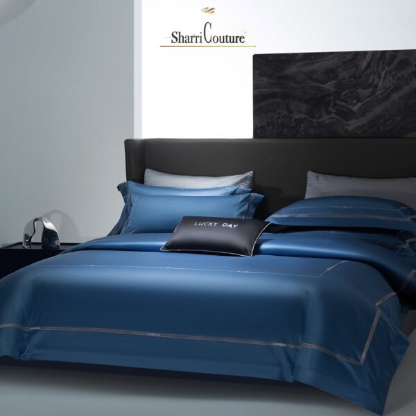 S. C. - 1064 - 100% Island Cotton - 120s. - Metallic Petrol Blue Color - Image 3