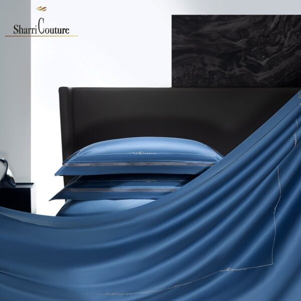 S. C. - 1064 - 100% Island Cotton - 120s. - Metallic Petrol Blue Color - Image 5