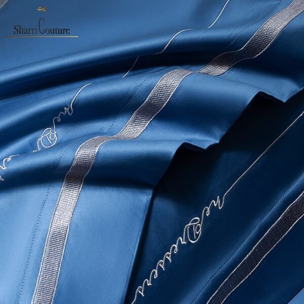 S. C. - 1064 - 100% Island Cotton - 120s. - Metallic Petrol Blue Color - Image 6
