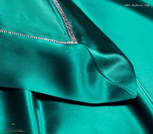 S. C. - 2001 - 100% Mulberry Silk - Bottle Green Color - Image 7