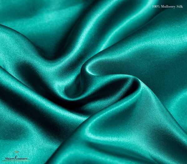 S. C. - 2001 - 100% Mulberry Silk - Bottle Green Color - Image 9