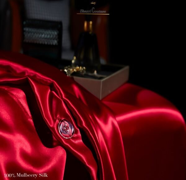 S. C. - 2001 - 100% Mulberry Silk - Wine Red Color - Image 3