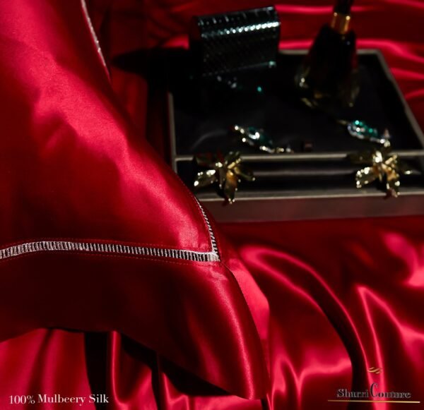 S. C. - 2001 - 100% Mulberry Silk - Wine Red Color - Image 6
