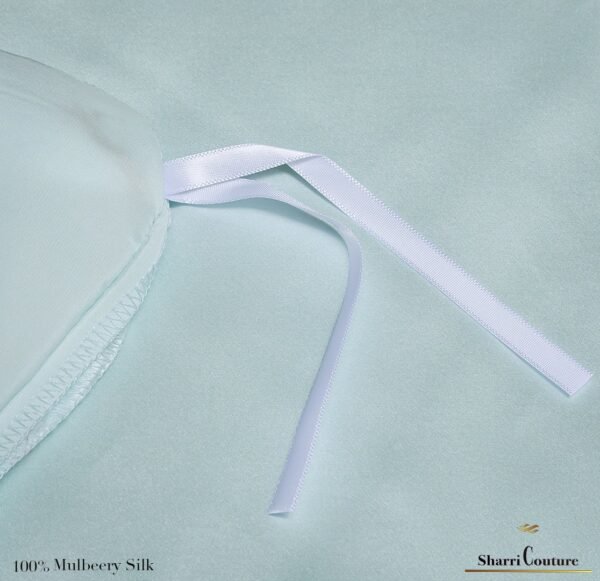 S. C. - 2001 - 100% Mulberry Silk - Light Turquoise  Color - Image 7