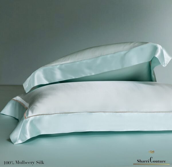 S. C. - 2001 - 100% Mulberry Silk - Light Turquoise  Color - Image 8