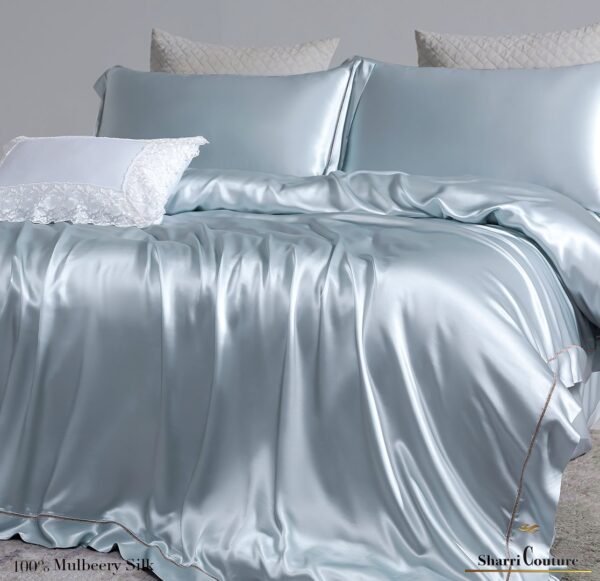 S. C. - 2001 - 100% Mulberry Silk - Light Blue Color - Image 3