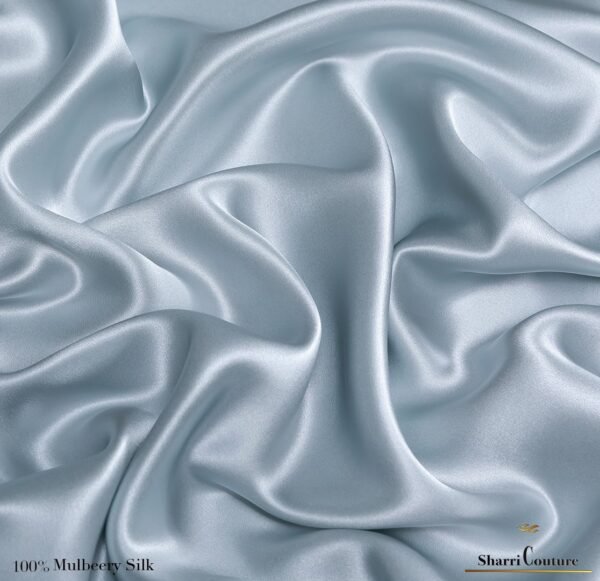 S. C. - 2001 - 100% Mulberry Silk - Light Blue Color - Image 4