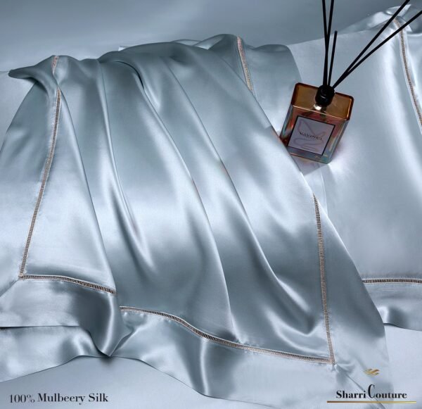 S. C. - 2001 - 100% Mulberry Silk - Light Blue Color - Image 5