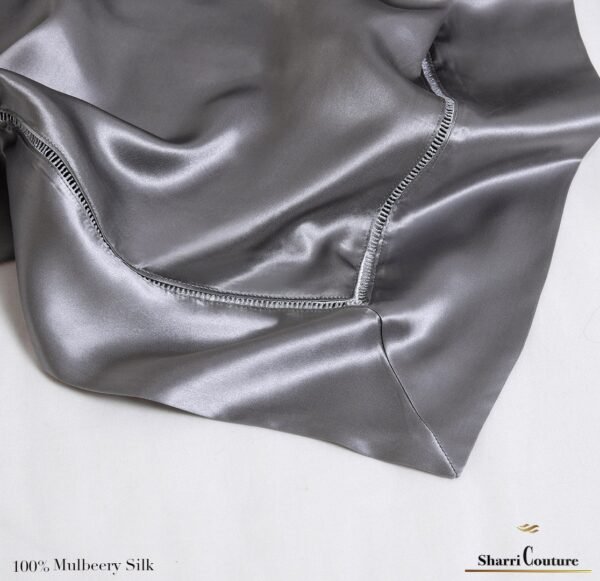 S. C. - 2001 - 100% Mulberry Silk - Metallic Grey Color - Image 10