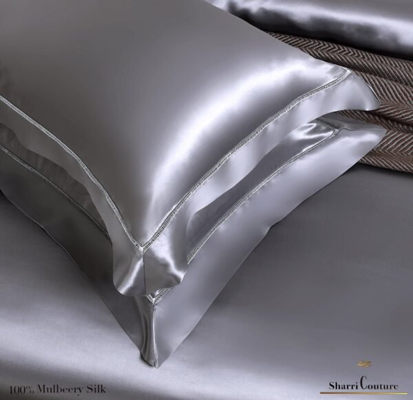 S. C. - 2001 - 100% Mulberry Silk - Metallic Grey Color - Image 4