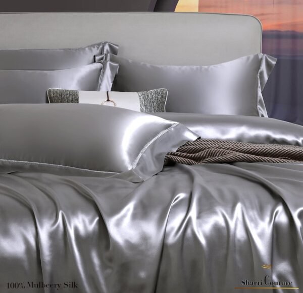 S. C. - 2001 - 100% Mulberry Silk - Metallic Grey Color - Image 5