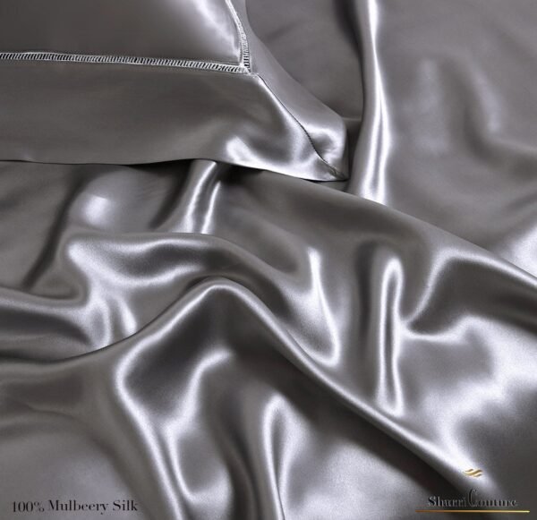 S. C. - 2001 - 100% Mulberry Silk - Metallic Grey Color - Image 6