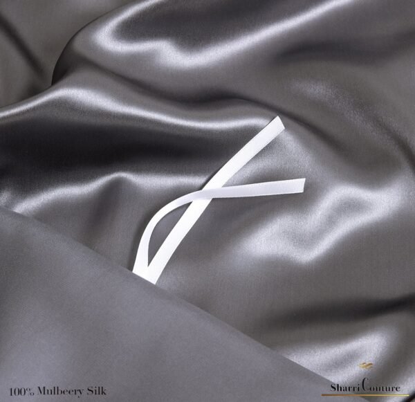 S. C. - 2001 - 100% Mulberry Silk - Metallic Grey Color - Image 7