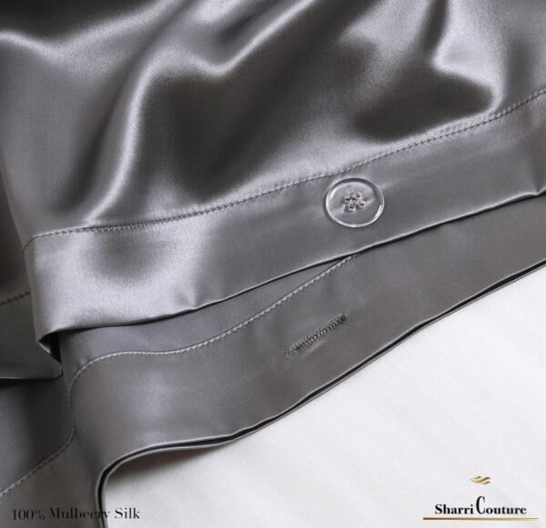 S. C. - 2001 - 100% Mulberry Silk - Metallic Grey Color - Image 8