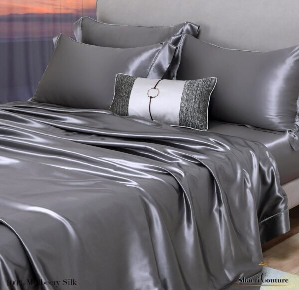 S. C. - 2001 - 100% Mulberry Silk - Metallic Grey Color - Image 9