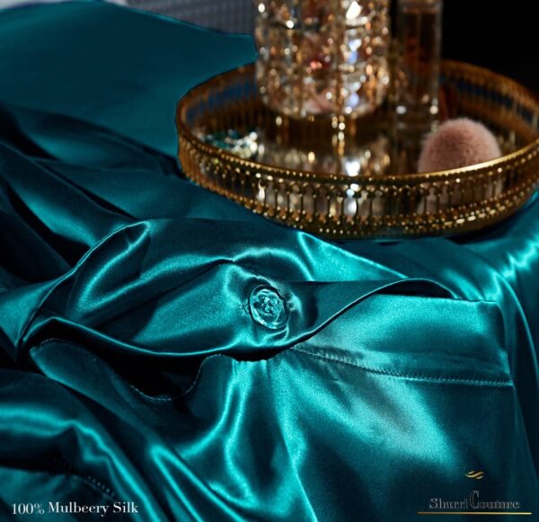 S. C. - 2001 - 100% Mulberry Silk - Bluish Bottle Green Color
