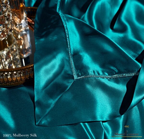 S. C. - 2001 - 100% Mulberry Silk - Bluish Bottle Green Color - Image 2