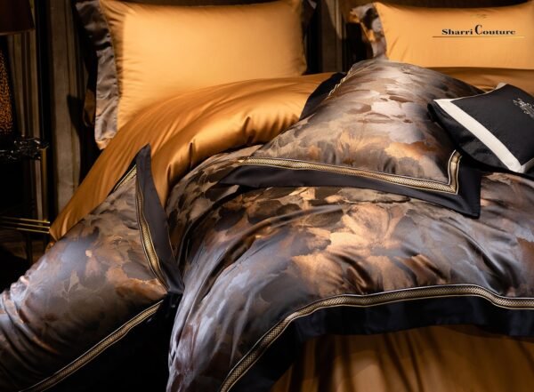 S.C. - 1005 - 100% Jacquard Cotton - Bronze & Black Color - Image 2