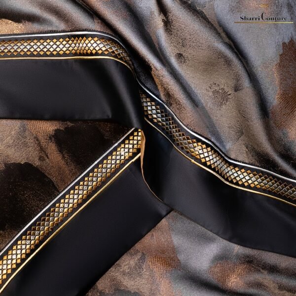 S.C. - 1005 - 100% Jacquard Cotton - Bronze & Black Color - Image 3