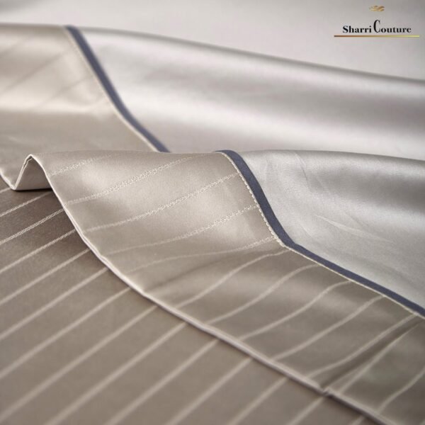 S.C. - 1026 Golden Beige / With Dark Grey Color - Combination of Cotton and Silk - Image 7