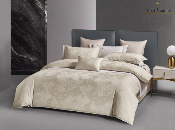 S. C. - 1028 - Light Greenish Beige Color - 100% Jacquard Cotton