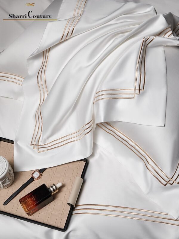 S.C. - 1040 - Three Line Embroidery White Color - 100% Supima Cotton - Image 10