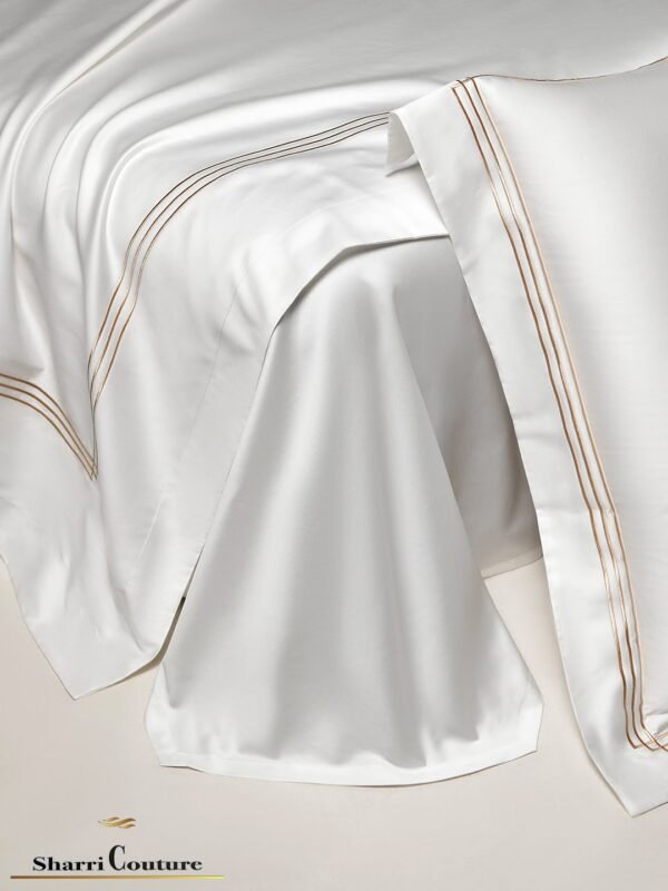 S.C. - 1040 - Three Line Embroidery White Color - 100% Supima Cotton - Image 3
