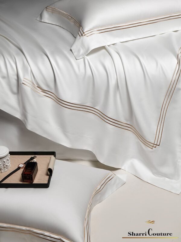 S.C. - 1040 - Three Line Embroidery White Color - 100% Supima Cotton - Image 4