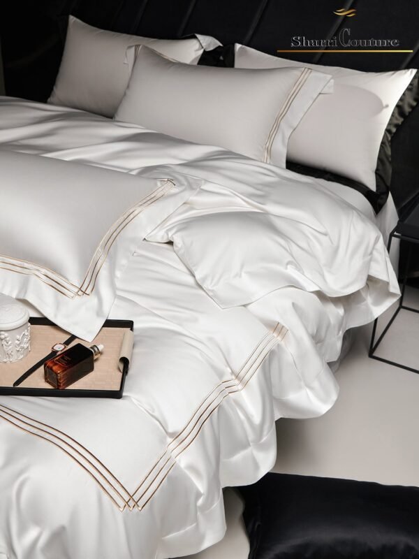 S.C. - 1040 - Three Line Embroidery White Color - 100% Supima Cotton - Image 9