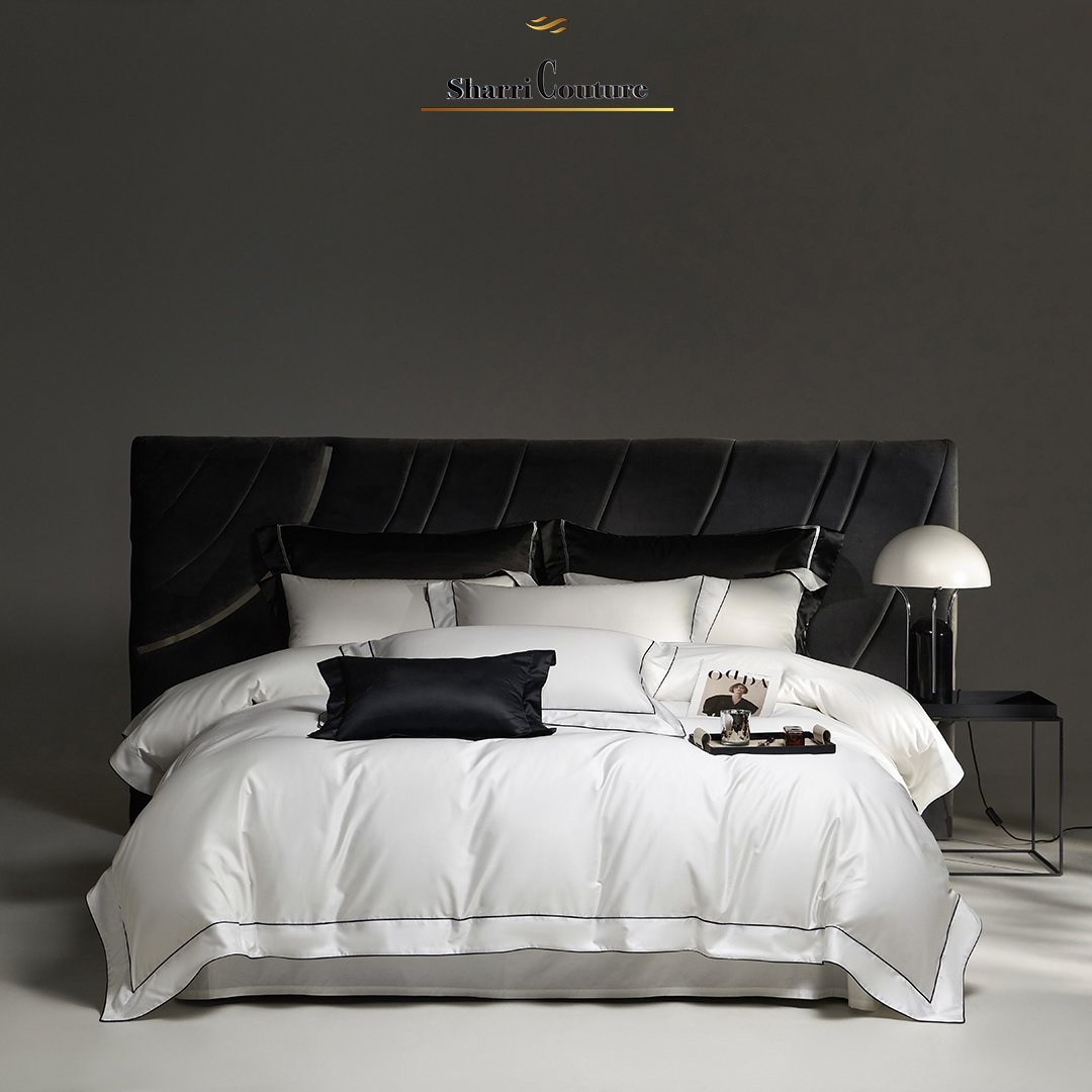 S.C. 1045 One Line Embroidery White Color - 100% Supima Cotton