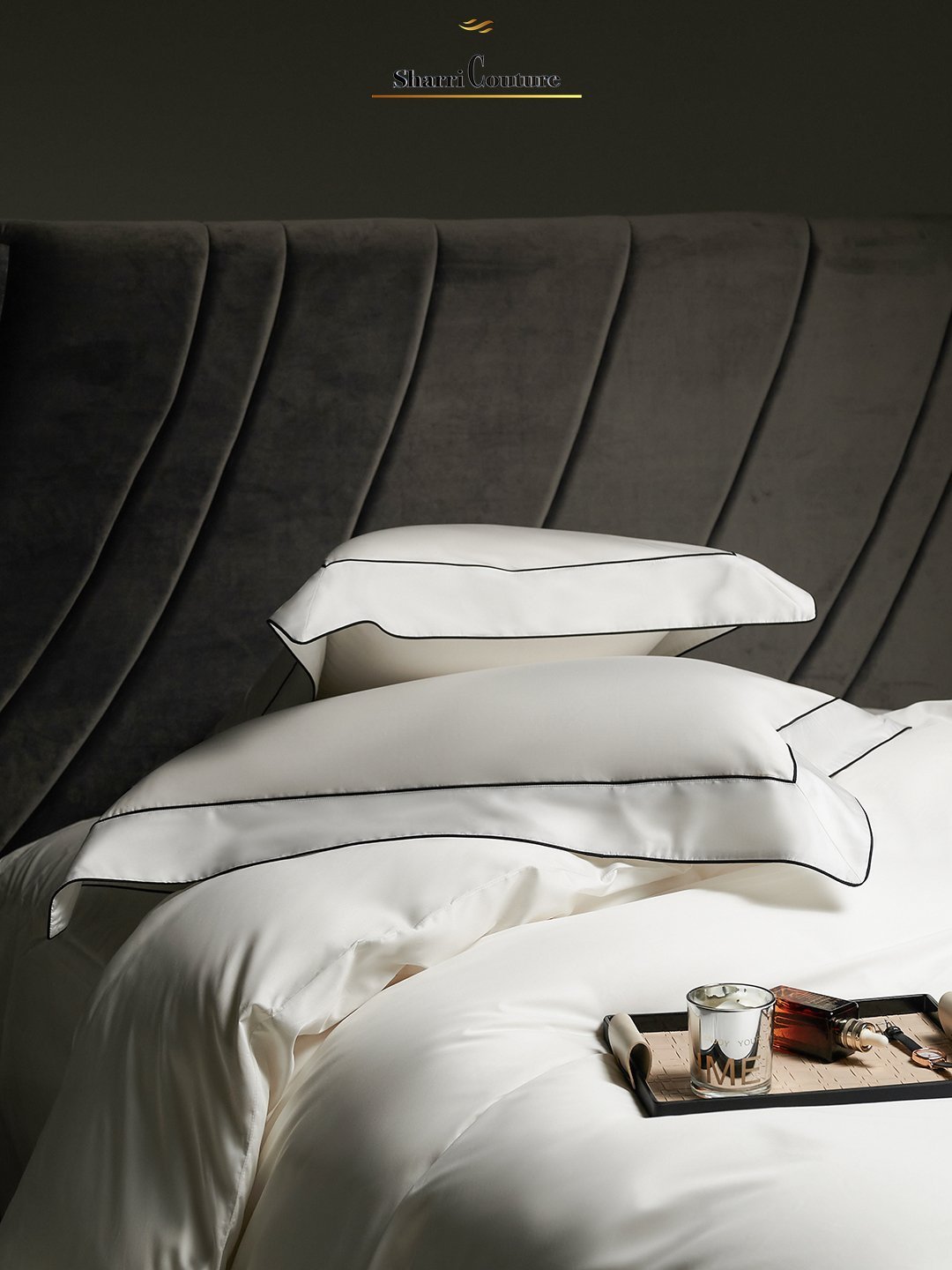 S.C. 1045 One Line Embroidery White Color - 100% Supima Cotton - Image 2