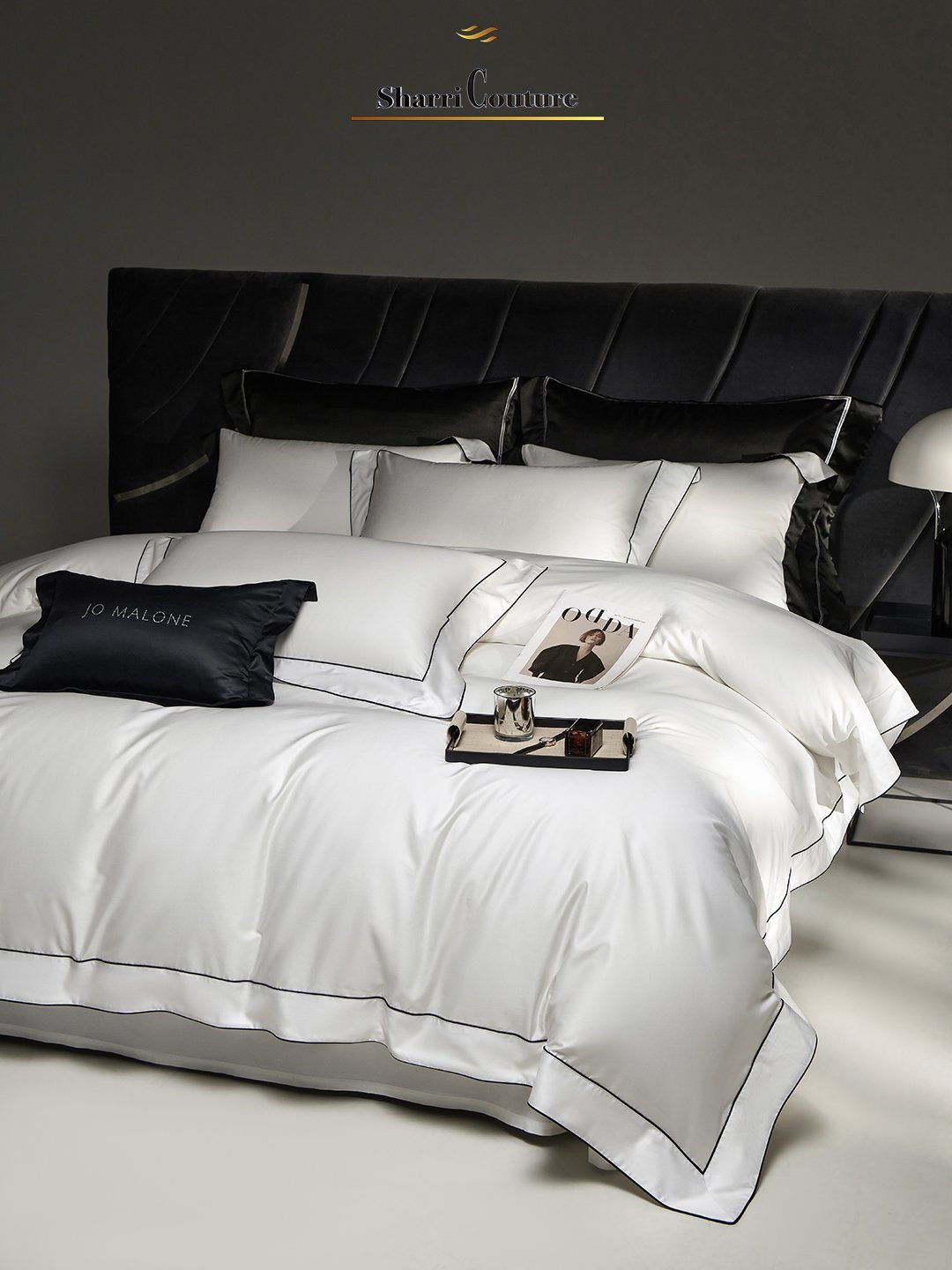 S.C. 1045 One Line Embroidery White Color - 100% Supima Cotton - Image 5