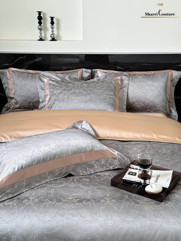S.C. - 1051 Silver Color - 100% Jacquard Cotton - Image 3