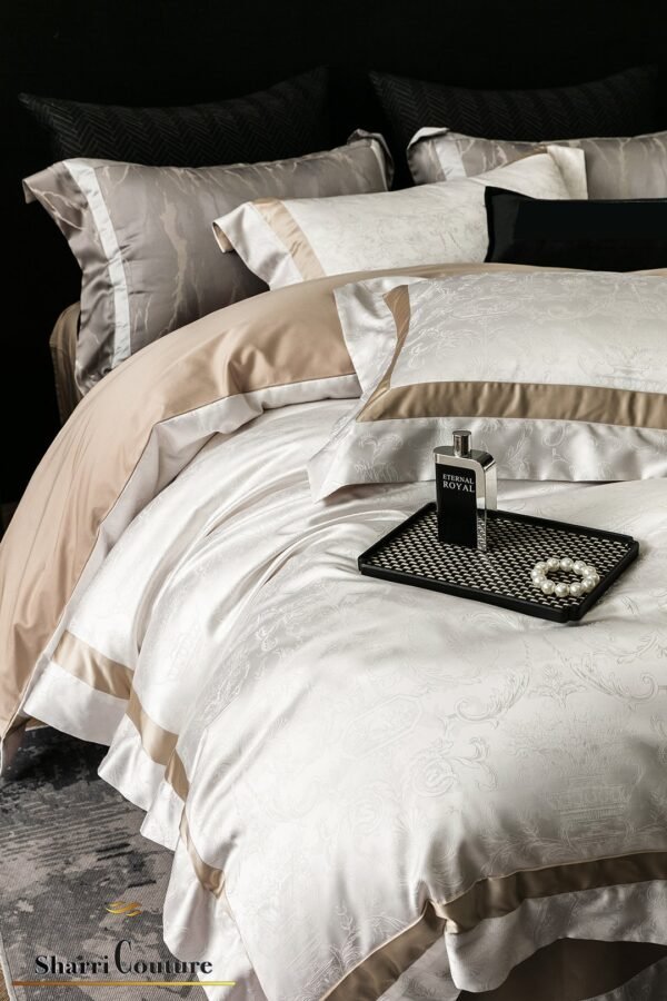 S.C. - 1051 White Color - 100% Jacquard Cotton - Image 12