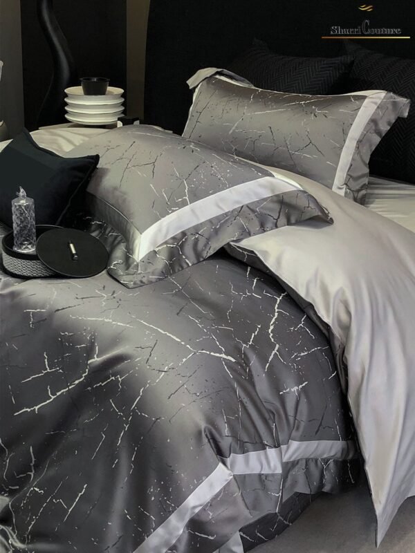 S.C. - 1053 Dark Grey Black Metallic Color - 100% Jacquard Cotton - Image 10